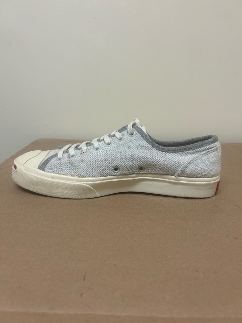 Converse Jack Purcell grey Canvas Low Top Unisex Sneakers with Cream Sole - Picture 4 of 6